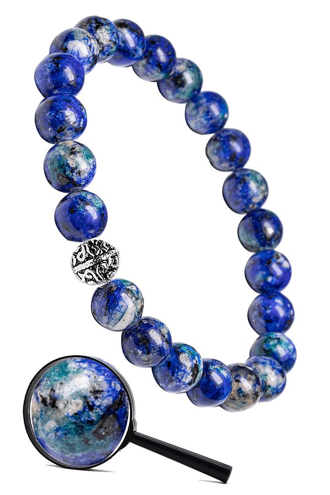 Sertifikalı Gümüş Aparatlı Doğal Lapis Azurit Taşı Bileklik