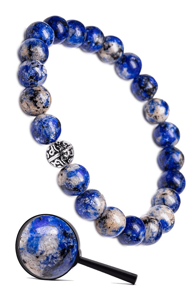 Sertifikalı Gümüş Aparatlı Doğal Sodalit Taşı Bileklik