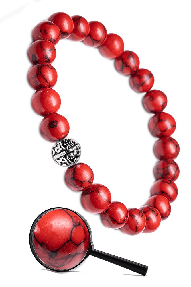 Sertifikalı Gümüş Aparatlı Doğal Kırmızı Havlit Taşı Bileklik