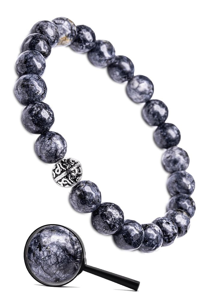 Sertifikalı Gümüş Aparatlı Fasetli Doğal Iyolit Doğal Taş Bileklik - Su Safiri