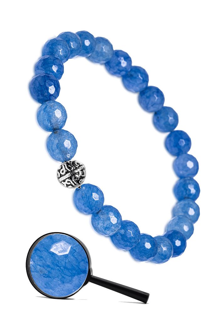 Sertifikalı Gümüş Aparat Fasetli Doğal Mavi Akik Taşı Bileklik