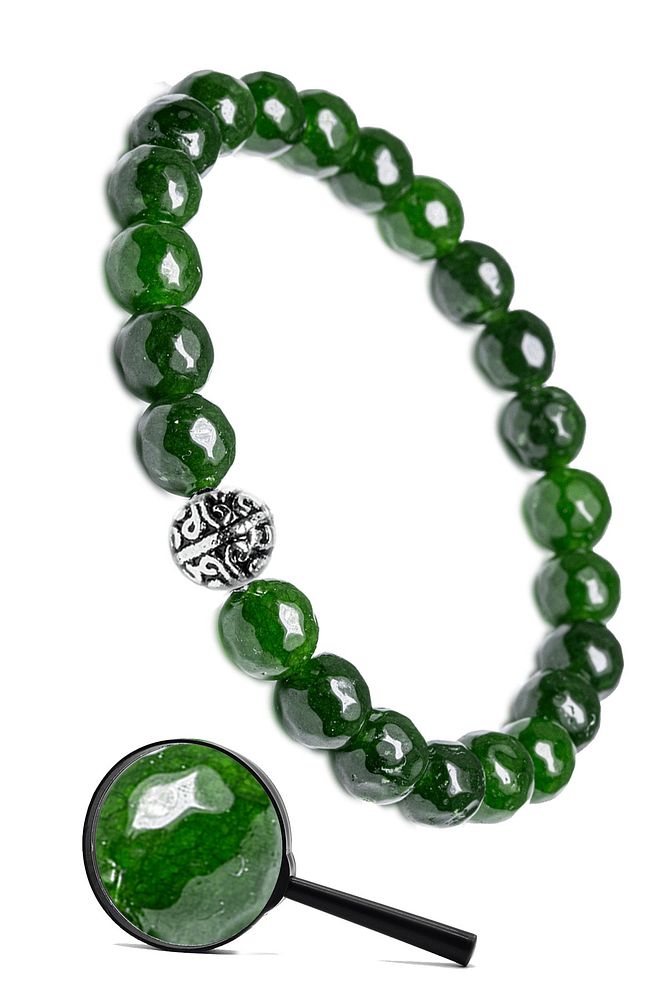 Sertifikalı Gümüş Aparatlı Fasetli Doğal Yeşim Taşı Bileklik