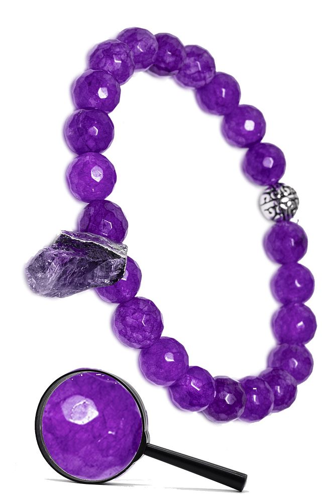 Sertifikalı Gümüş Aparatlı Doğal Mor Akik Taşı Bileklik  Ametist Sallantılı