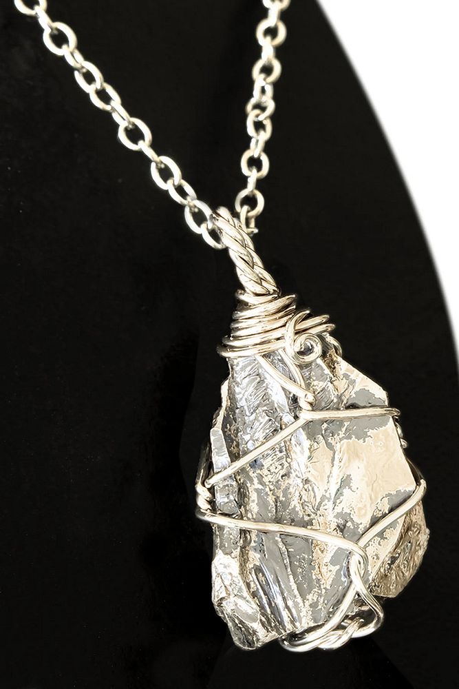 Sertifikalı Tel Sargılı Ham Işlenmemiş Pirit Taşı Kolye