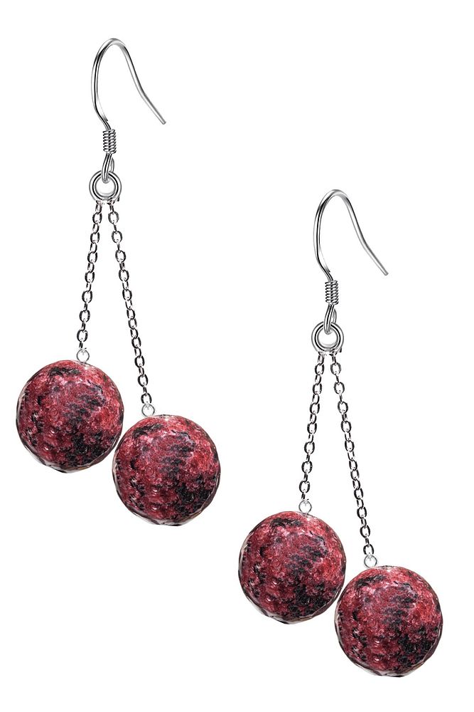 Sertifikalı Doğal Kırmızı Kuvars Taşı Gümüş Küpe