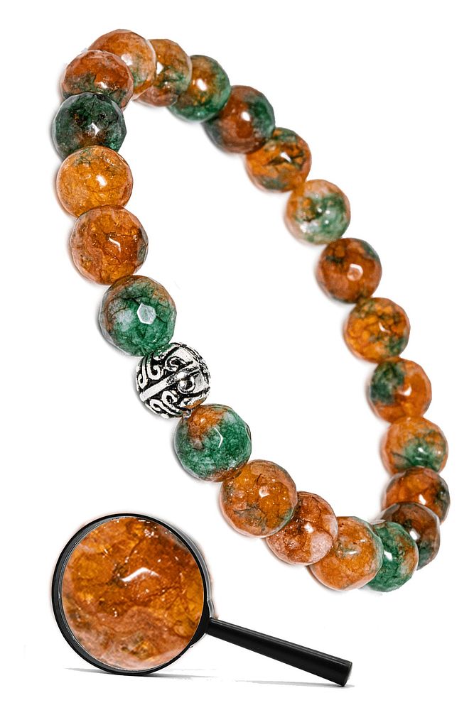 Sertifikalı Gümüş Aparatlı Fasetli Multicolor Doğal Kuvars Taşı Bileklik