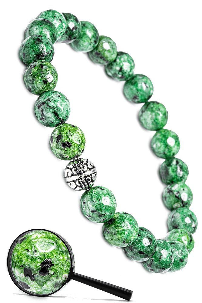 Sertifikalı Gümüş Aparatlı Fasetli Doğal Yeşim Taşı Bileklik