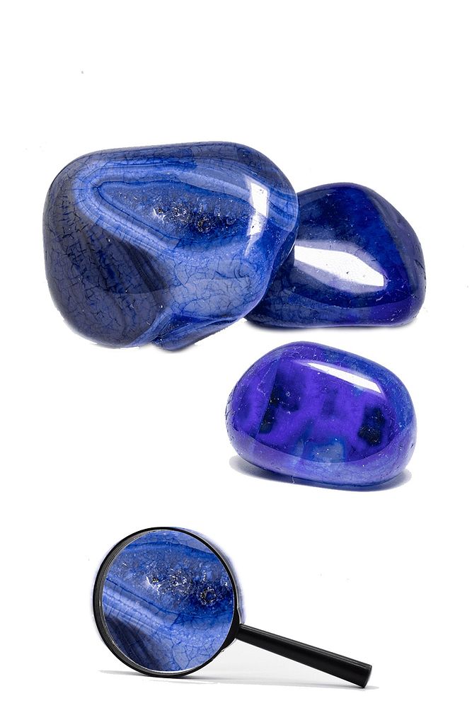 Sertifikalı Doğal Mavi Akik Taşı Kütle - Tamburlanmış