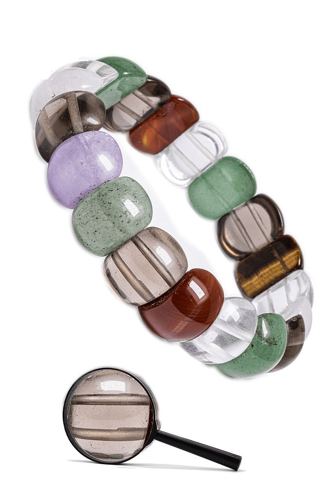 Sertifikalı 7 Çakra Rolex Bileklik - Kaplan Gözü Ametist Kuvars Aventurin Akik Jasper