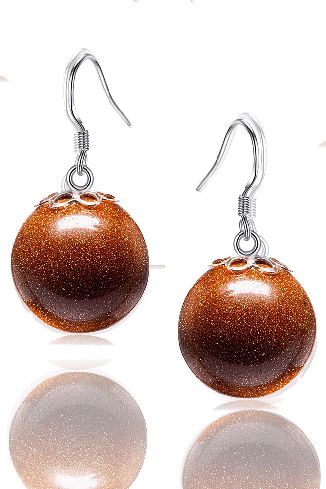 Sertifikalı Gerçek Doğal Kahverengi Yıldız Taşı Gümüş Küpe