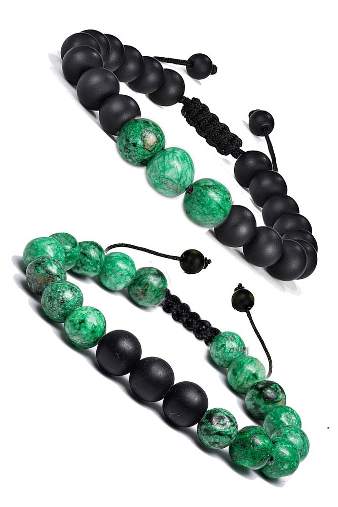 Sertifikalı Doğal Yeşim Oniks Taşı Doğal Taş Bileklik Seti