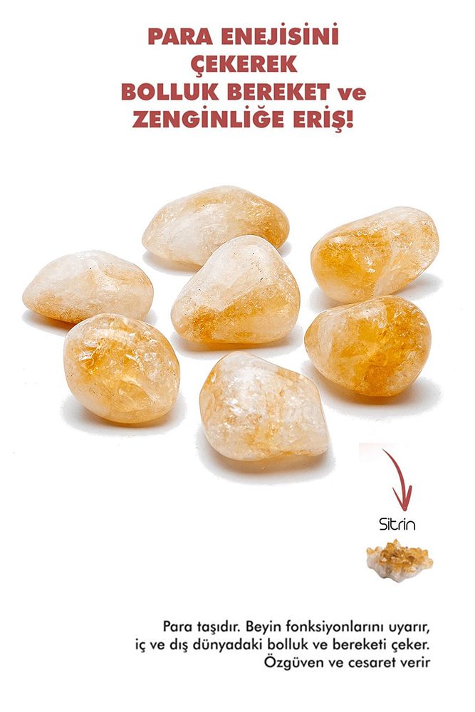 Sertifikalı Cüzdan Boy A Kalite Sitrin Taşı (para Taşı)