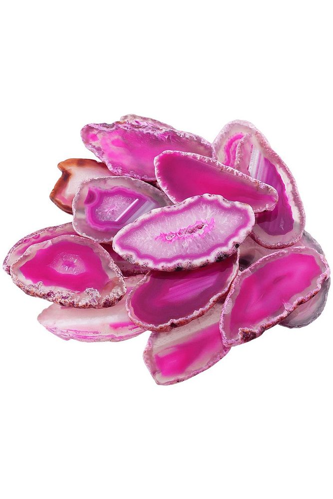 Sertifikalı Doğal Pembe Akik Taşı Plaka (6-8 Cm)