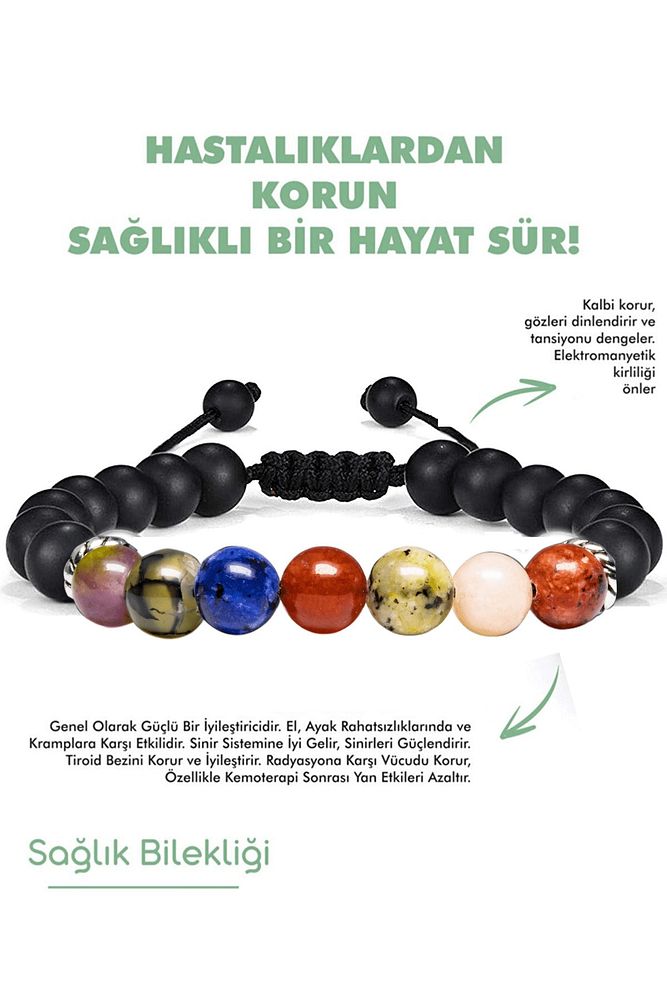 Zayıflama Troid Bilekliği Akik Lapis Lazuli Jasper Kalsit Mercan Oniks Taşı Bileklik