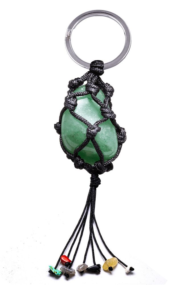 Sertifikalı Doğal Aventurin Taşı 7 Çakra Doğal Taş Anahtarlık