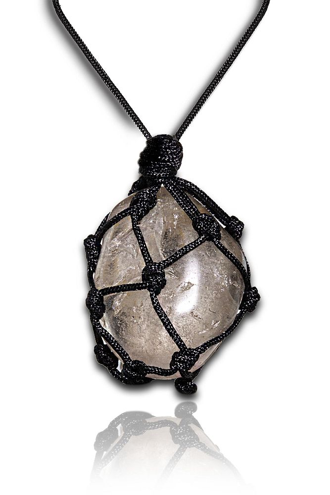 Sertifikalı Makrome Doğal Rutil Kuvars Taşı Kolye