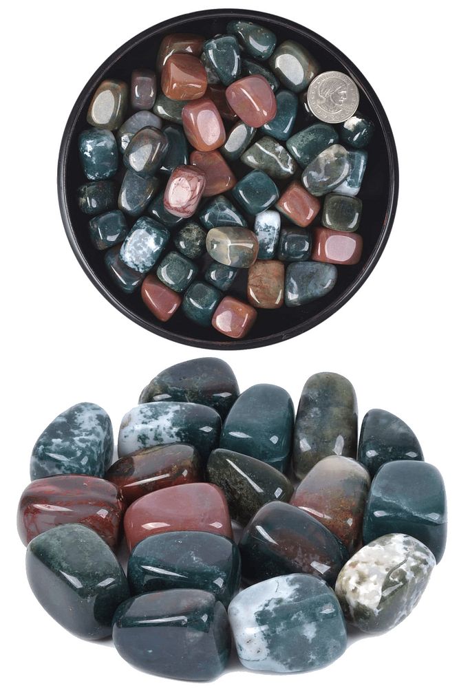 Sertifikalı Tamburlanmış Hint Akiği Taşı Kütle Parça