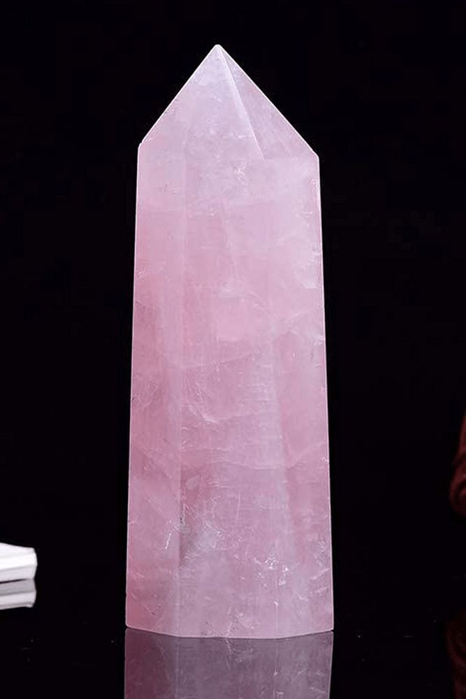 Sertifikalı 1.kalite Doğal Pembe Kuvars Taşı Piramit Kazık Obelisk Parça