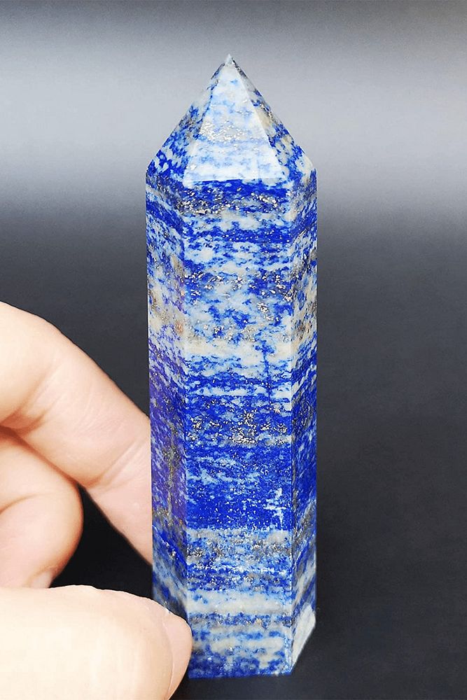 Sertifikalı 1.kalite Doğal Lapis Lazuli Taşı Piramit Kazık Obelisk Parça