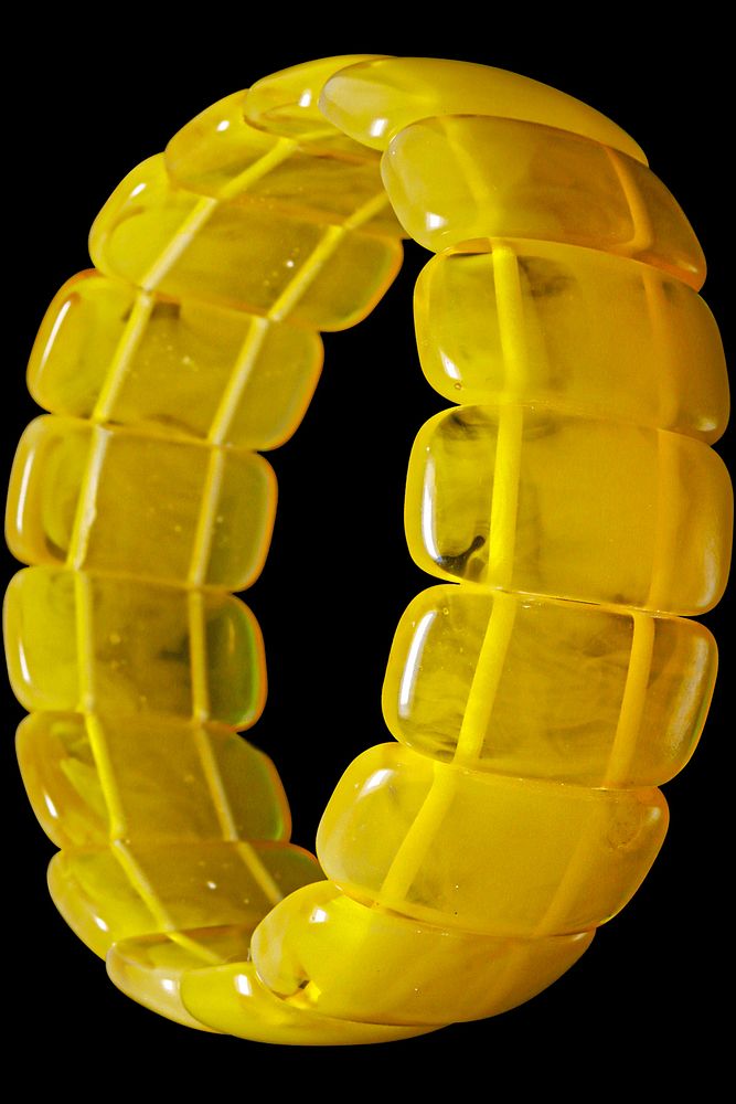 Sarı Renkli Yoğun Hareli Unisex Rolex Beyrut Damla Kehribar Bileklik