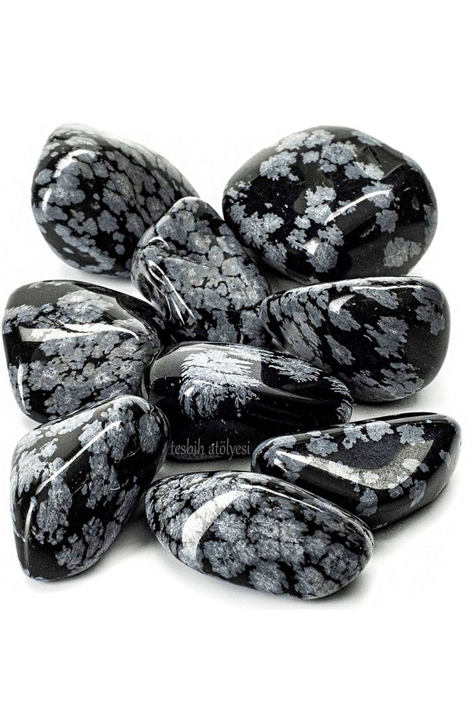 Sertifikalı Karlı Obsidyen Taşı Doğal Taş Kütle Parça