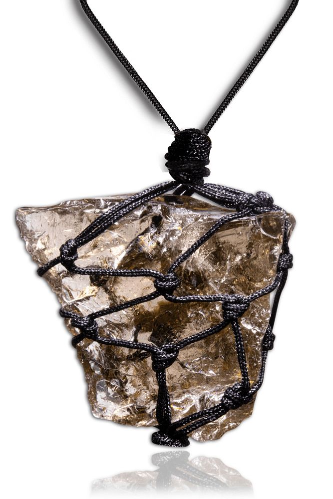 Sertifikalı Ayarlanabilir Doğal Dumanlı Kuvars Taşı Kolye