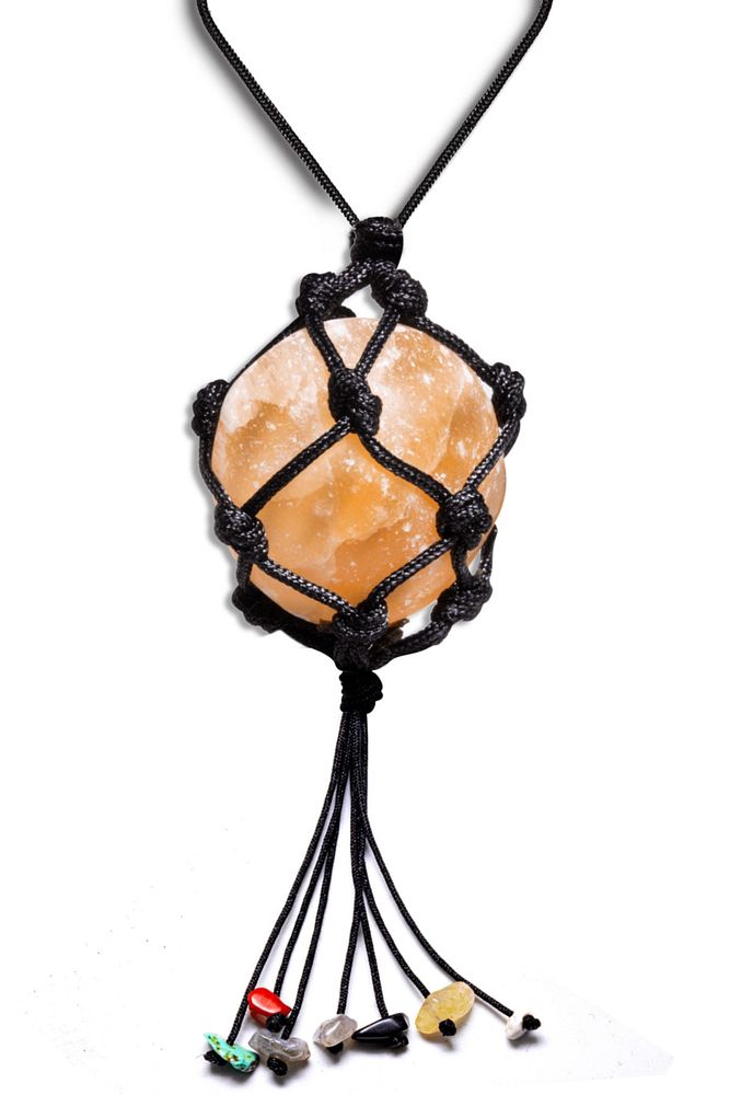 Sertifikalı Doğal Turuncu Selenit Taşı 7 Çakra Doğal Taş Kolye