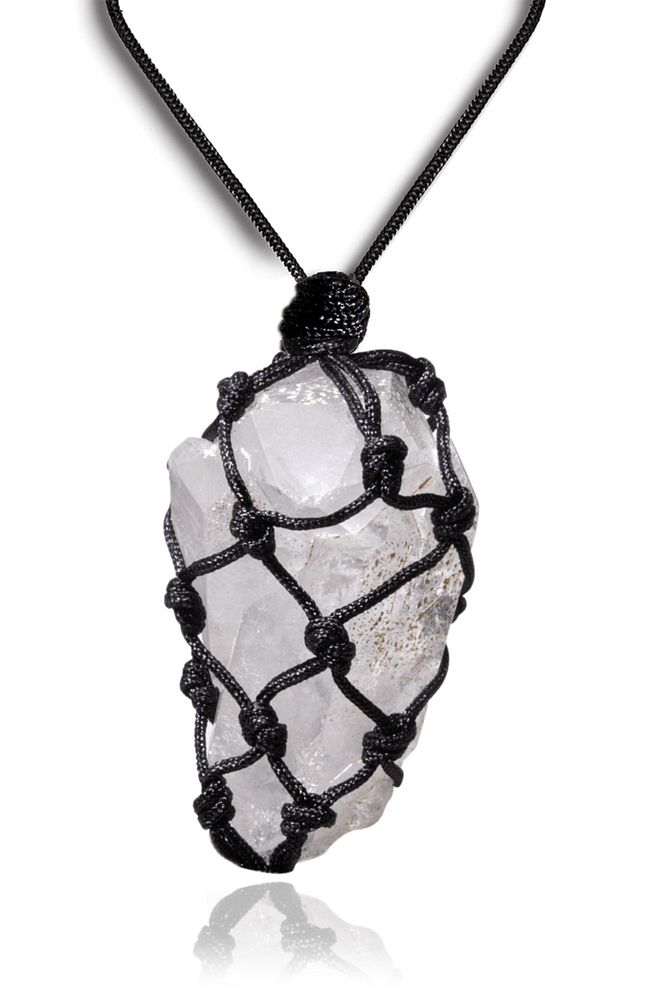 Sertifikalı Ayarlanabilir Doğal Kristal Kuvars Taşı Kolye