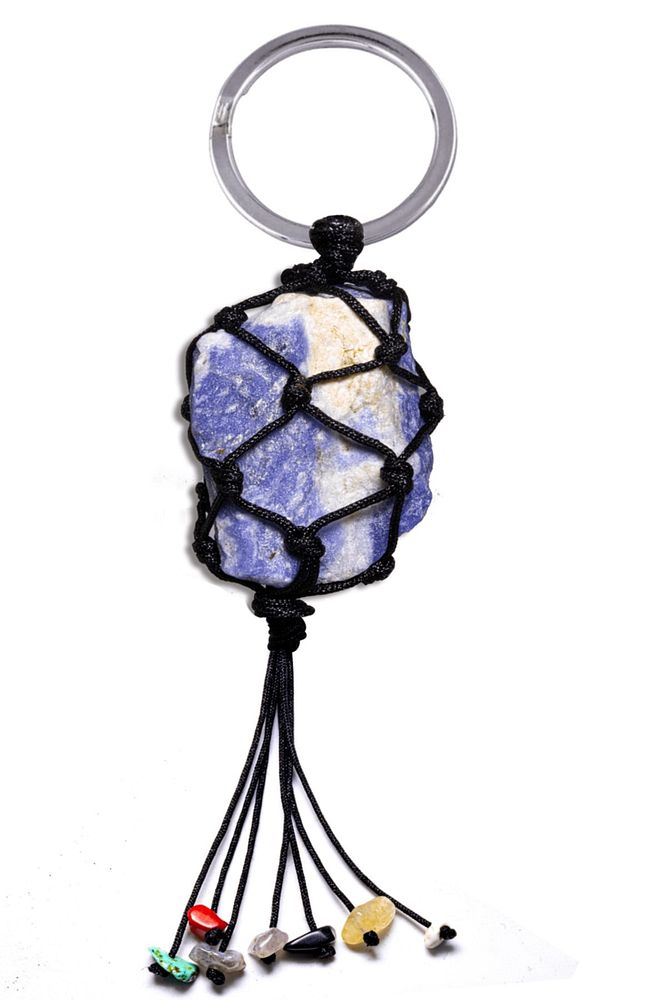 Sertifikalı Ham Işlenmemiş Kyanit Taşı Doğal Taş Anahtarlık