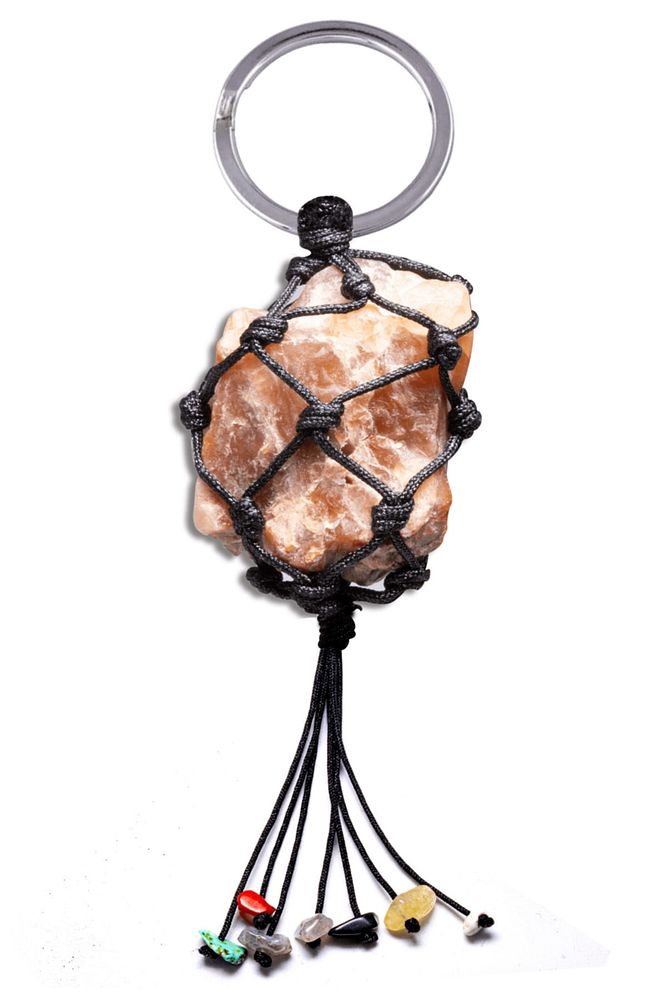 Sertifikalı Ham Işlenmemiş Kırmızı Opal Doğal Taş Anahtarlık