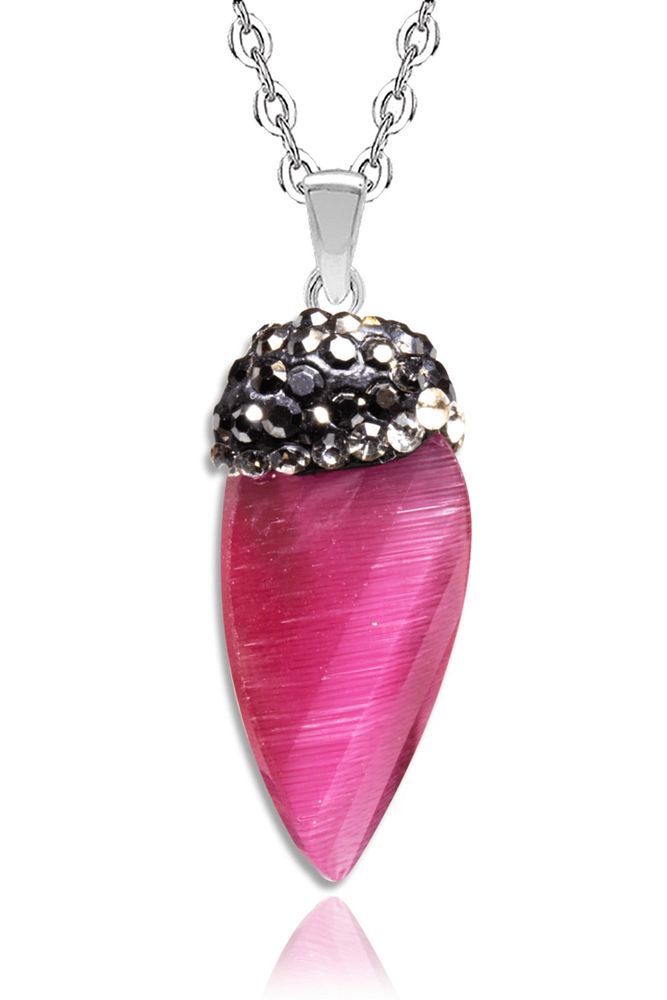 Sertifikalı Doğal Pembe Kristal Kuvars Taşı Kolye