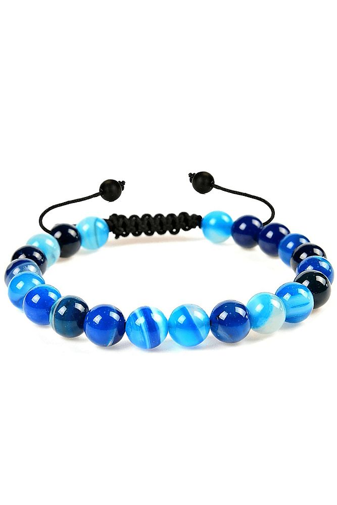 Sertifikalı Doğal Mavi Akik Taşı Doğal Taş Bileklik