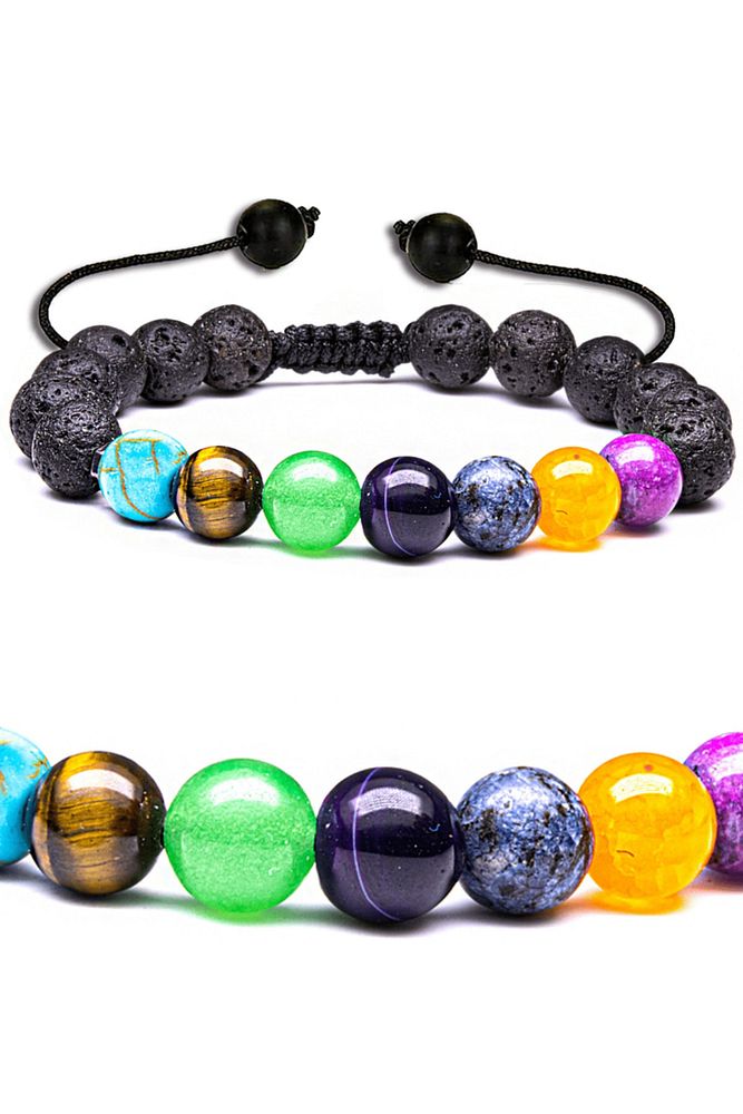 Sertifikalı Doğal Lav Firuze Kaplan Gözü Aventurin Ametist Sodalit Akik Pembe Kuvars Taşı Bileklik