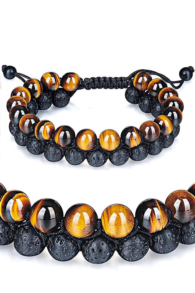 Doğal Kaplan Gözü Volkan Lav Taşı Bileklik