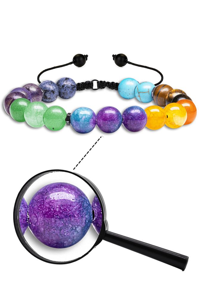 Sertifikalı Doğal Lapis Ametist Aventurin Kuvars Akik Kaplan Gözü Firuze Taşı 7 Çakra Bileklik