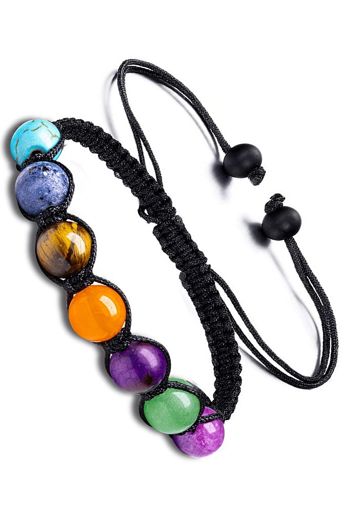 Sertifikalı Doğal Firuze Lapis Kaplan Gözü Akik Ametist Aventurin Kuvars Taşı 7 Çakra Bileklik