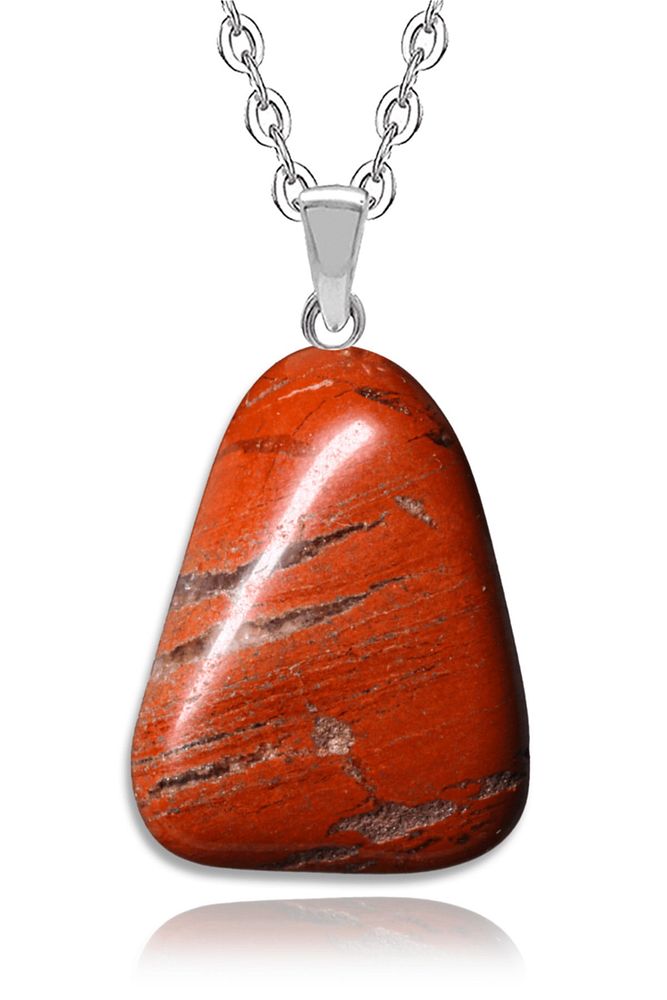 Sertifikalı Şekilsiz Ham Doğal Renk Jasper Taşı Kolye