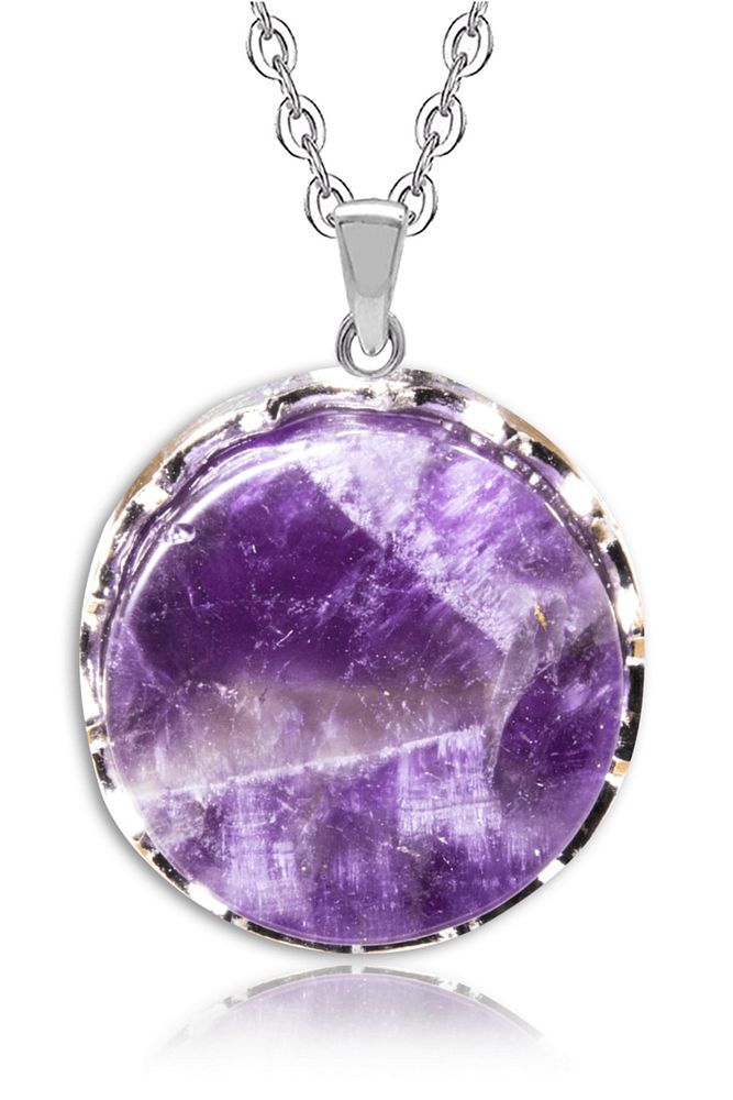 Doğal Ham Ametist Taşı Kolye