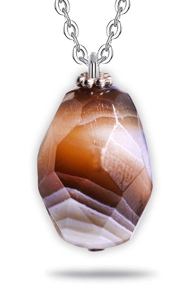 Sertifikalı Yüksek Kalite Doğal Ham Akik Taşı Kolye