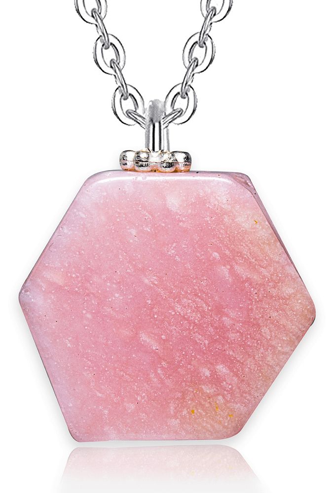 Sertifikalı Doğal Pembe Opal Taşı Kolye