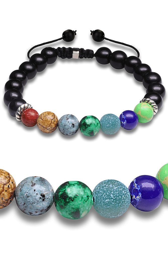 Eşler Arası Uyum Bilekliği Doğal Mercan Jasper Yeşim Akik Varisit Azurit Taşı Bileklik