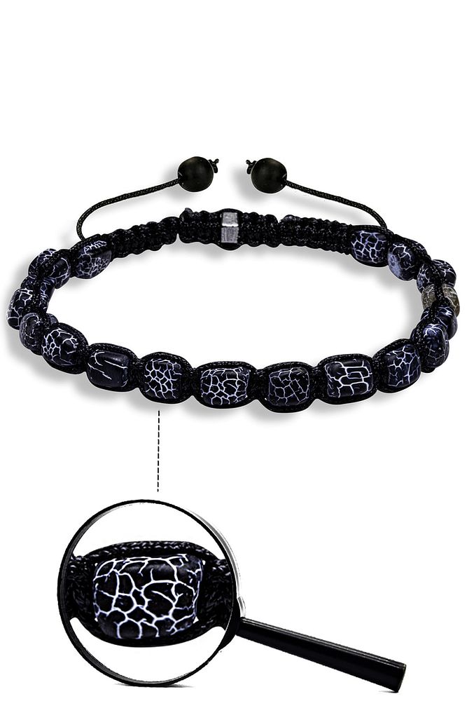 Sertifikalı Doğal Siyah Akik Taşı Bileklik