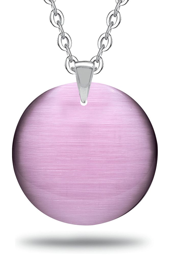 Sertifikalı Yuvarlak Doğal Mor Kuvars Taşı Kolye