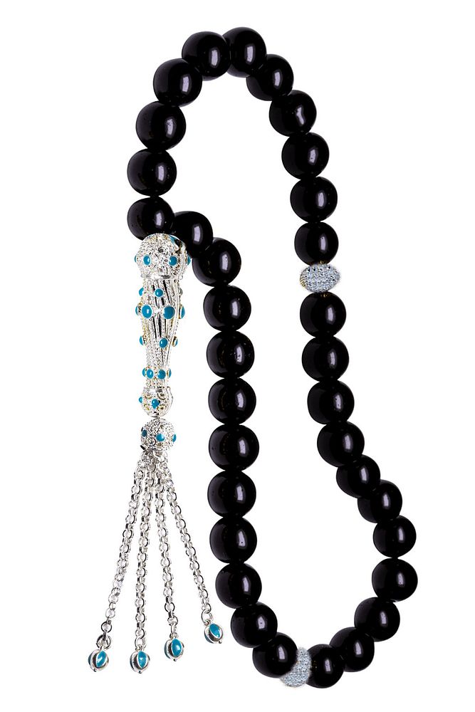 Sertifikalı Telkari Püskül Doğal Oniks Taşı Tesbih