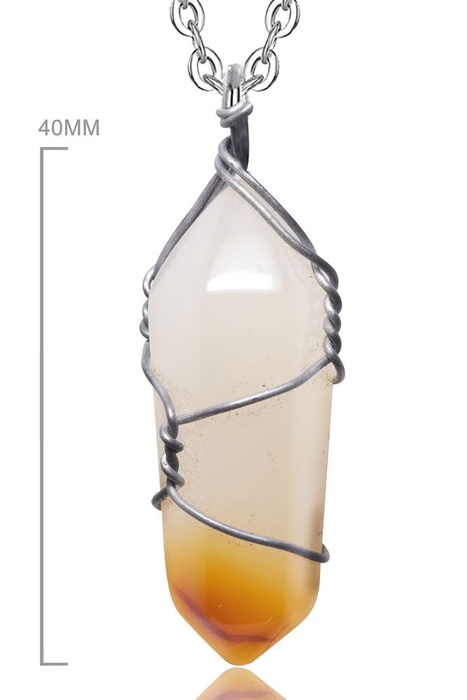 Sertifikalı Çivi Model Doğal Akik Taşı Kolye