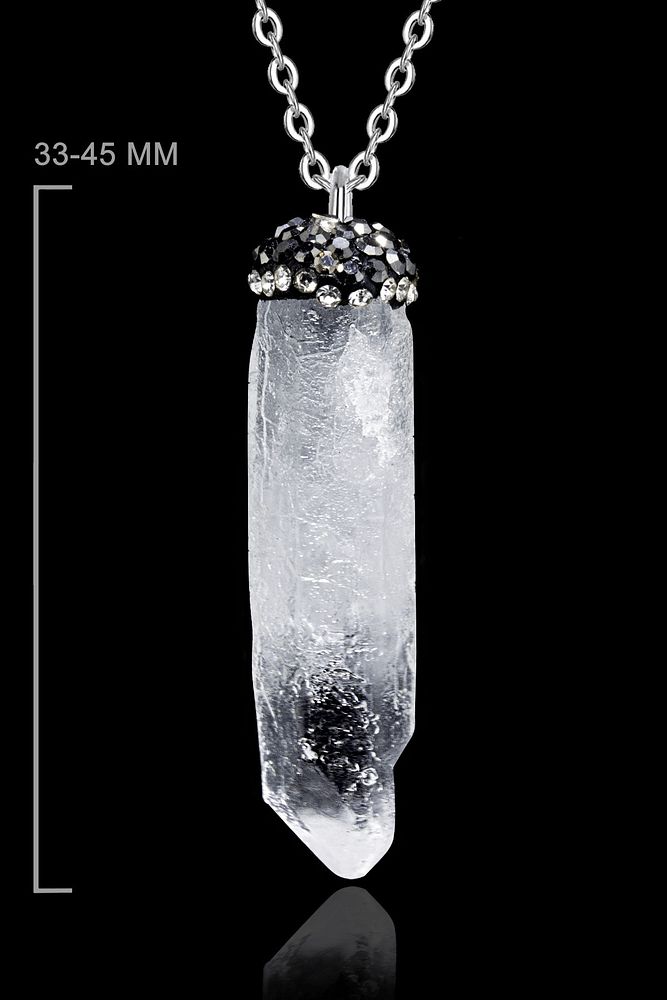 Sertifikalı Zirkonlu Doğal Ham Işlenmemiş Kuvars Taşı Kolye