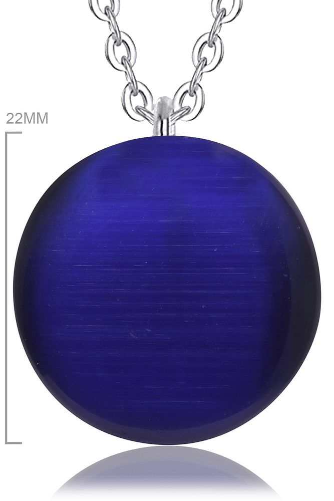 Sertifikalı Doğal Mavi Kaplan Gözü Taşı Kolye