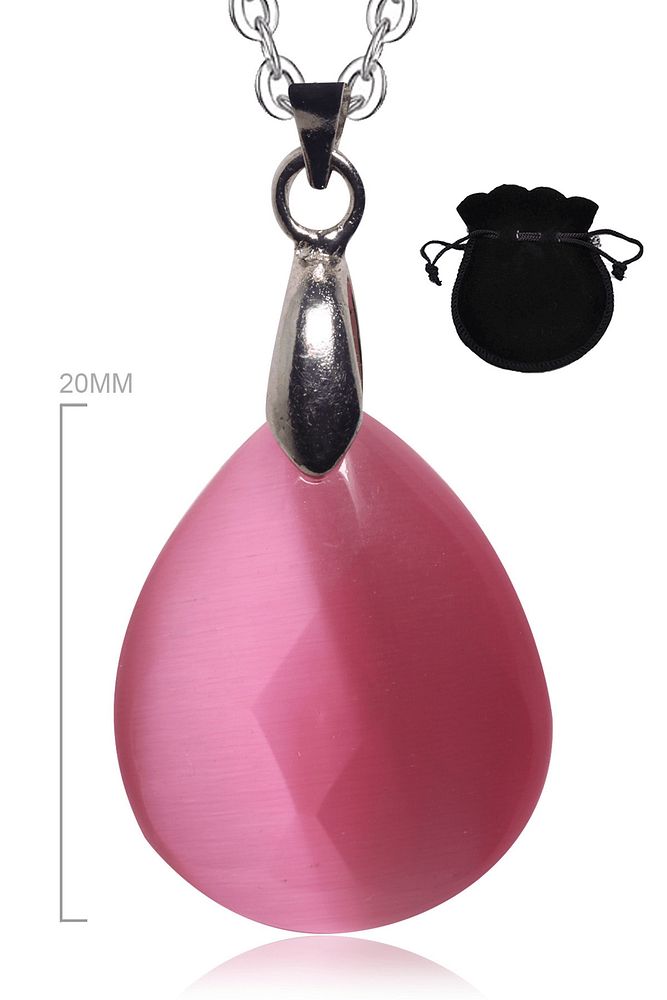 Sertifikalı Gerçek Fasetli Doğal Pembe Kuvars Taşı Kolye