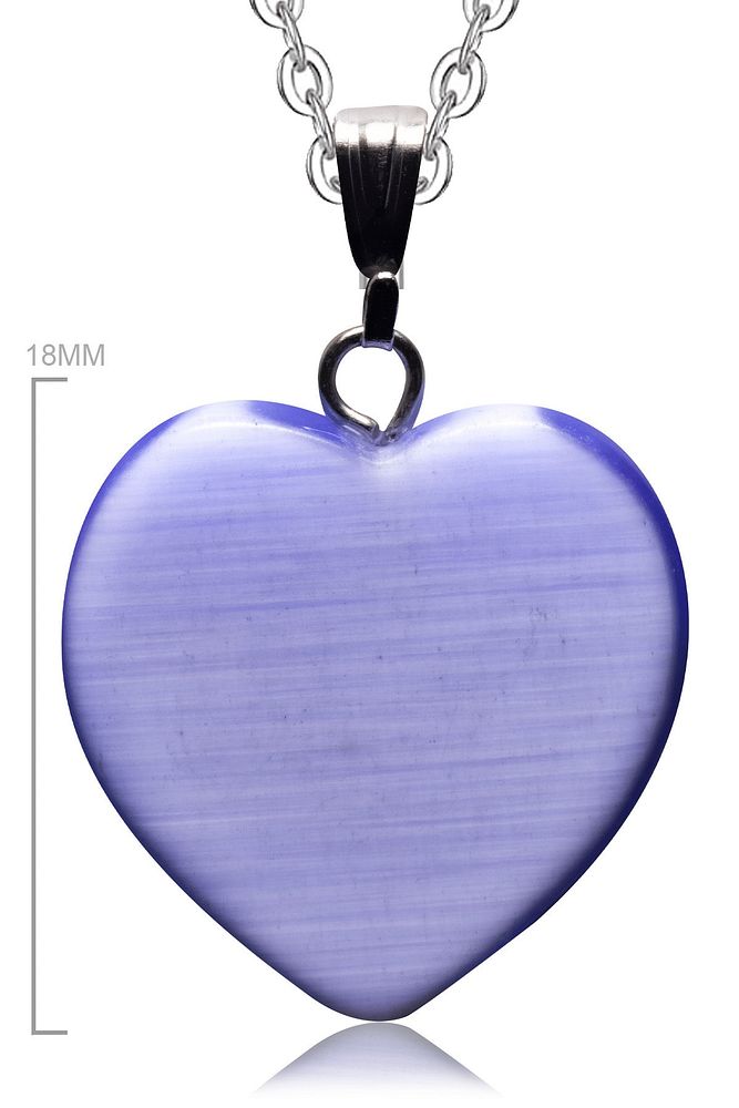 Sertifikalı Kalp Model Gerçek Mavi Akik Taşı Kolye