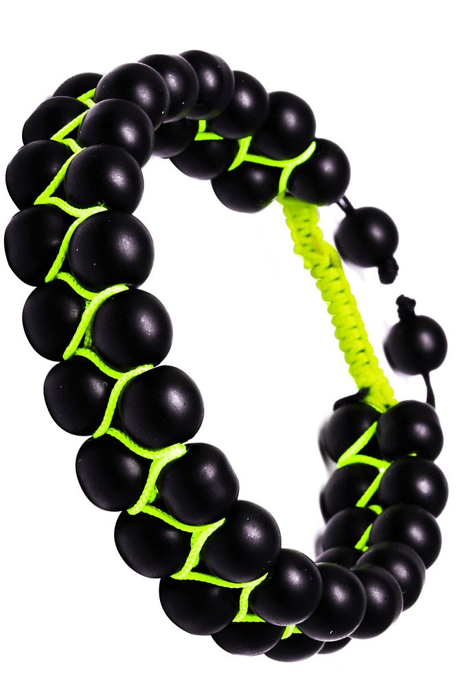 Sertifikalı Makrome Neon Yeşil Mat Doğal Oniks Taşı Bileklik